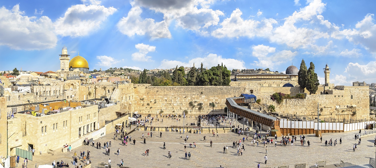 Muro das Lamentações e Cúpula da Rocha ao fundo - Jerusalém - Israel | Crédito: Shutterstock