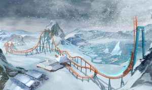 Ilustração da montanha-russa Ice Breaker, no SeaWorld | Crédito: Divulgação orlando panrotas 2