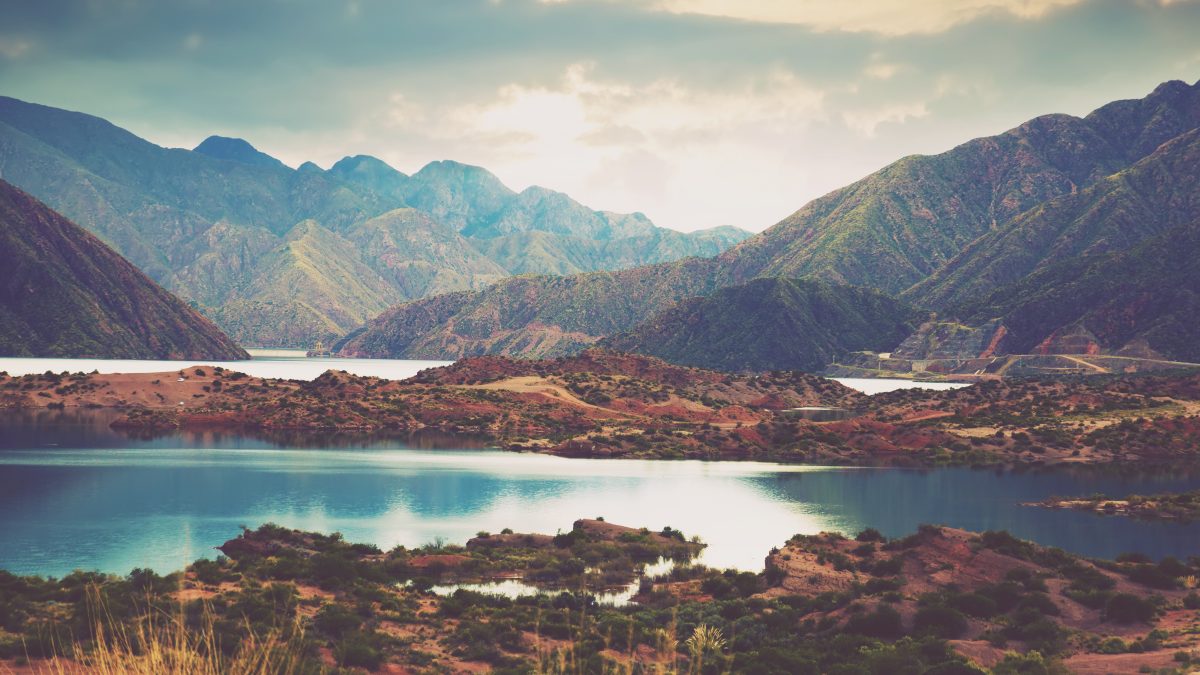 View,Of,Lake,In,District,Potrerillos,Of,Mendoza,Province,,Argentina,
